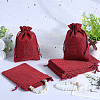 Polyester Imitation Burlap Packing Pouches Drawstring Bags ABAG-BBC0001-02B-04-4