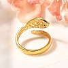 201 Stainless Steel Enamel Snake Open Cuff Ring for Women LS-RJEW-A053-05G-01-2