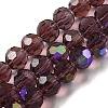 Electroplate Transparent Glass Beads Strands EGLA-A035-T8mm-L13-1