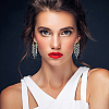 2 Pairs 2 Colors Dyed Natural Quartz Crystal Chips Tassel Earrings EJEW-FI0001-85-5