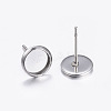 Tarnish Resistant 304 Stainless Steel Stud Earring Settings LS-A-STAS-K131-A-01P-2