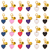 30Pcs 6 Style Alloy Enamel Heart with Smiling Face Pendant Decorations HJEW-YW00177-2
