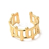 Ion Plating(IP) 304 Stainless Steel Fence Shape Open Cuff Ring RJEW-I085-22G-2