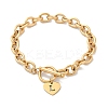 Golden 304 Stainless Steel Charm Bracelets NJEW-K284-01G-L-4