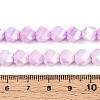 Anti-Tarnish Electroplate Glass Beads Strands GLAA-T025-8mm-14G-4