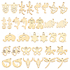 34Pcs 17 Style 304 Stainless Steel Pendants STAS-UN0024-20-1