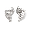 Brass Micro Pave Clear Cubic Zirconia Connector Charms KK-E068-VB032-1