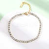 304 Stainless Steel Rhinestone Cup Chain Bracelets for Women BJEW-G753-01G-01-2