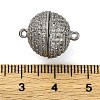 Brass Micro Pave Clear Cubic Zirconia Magnetic Clasps KK-A230-02A-P-3