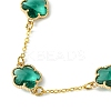 Glass Flower Link Bracelets BJEW-JB10219-02-3