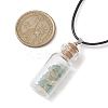 Glass Wish Bottle Pendant Necklace NJEW-JN04609-01-3
