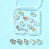16Pcs 7 Colors Handmade Foil Lampwork Beads FOIL-FS0001-03-7