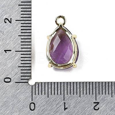 Natural Amethyst Faceted Pendants G-M431-16G-05-1