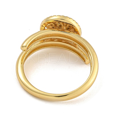 2Pcs 2 Styles Brass Micro Pave Cubic Zirconia Adjustbale Rings for Women RJEW-P127-13G-1