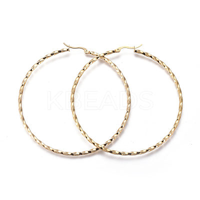 201 Stainless Steel Big Hoop Earrings EJEW-A054-06B-G-1