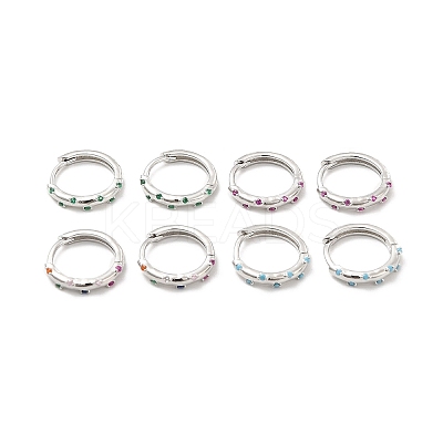 Cubic Zirconia Hoop Earrings EJEW-P213-20P-1