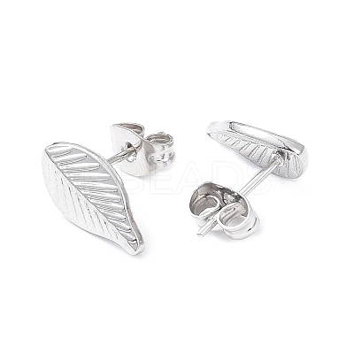 Non-Tarnish 304 Stainless Steel Leaf Stud Earrings for Women EJEW-I285-10P-1