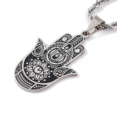 304 Stainless Steel Enamel Necklaces NJEW-Q338-02P-1