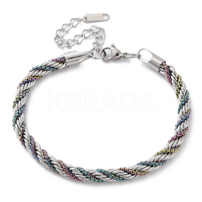 304 Stainless Steel Rope Chain Bracelets for Women BJEW-G712-14A-PRC-1