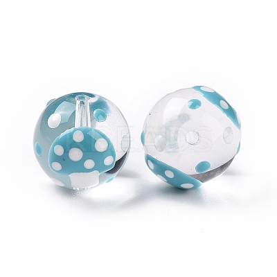 Glass with Enamel Beads LAMP-P058-01A-1