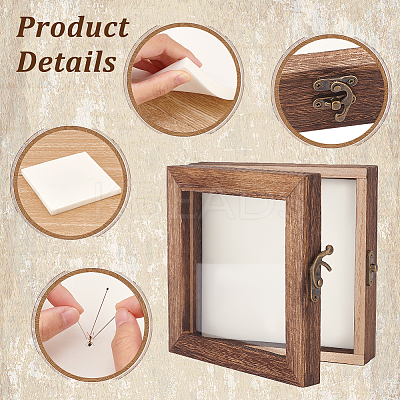 Wood Jewelry Presentation Boxes with White EVA Foam Mat Inside ODIS-WH0061-06B-1