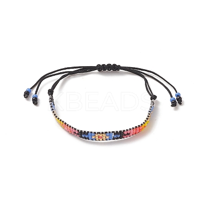 Handmade Japanese Seed Evil Eye Braided Bead Bracelets BJEW-MZ00018-01-1