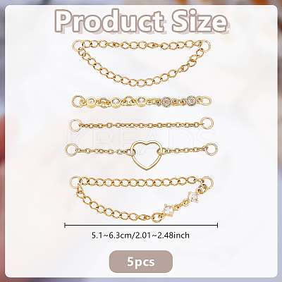 5Pcs 304 Stainless Steel Chains Links HJEW-OC00358-1
