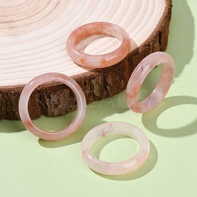 Natural Xinjiang Golden Silk Jade Finger Rings for Women RJEW-G360-01B-1