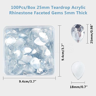 Acrylic Rhinestone Flat Back Cabochons GACR-FG0001-01-1