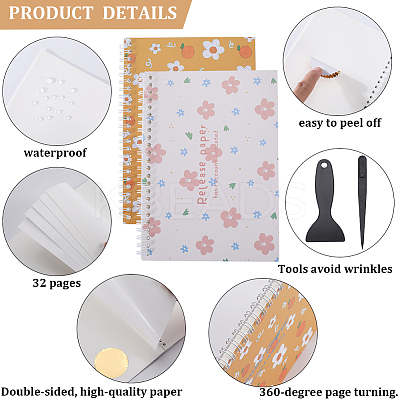 Sticker Collecting Loose-leaf A5 Spiral Bound Notebook AJEW-CP0007-85B-1