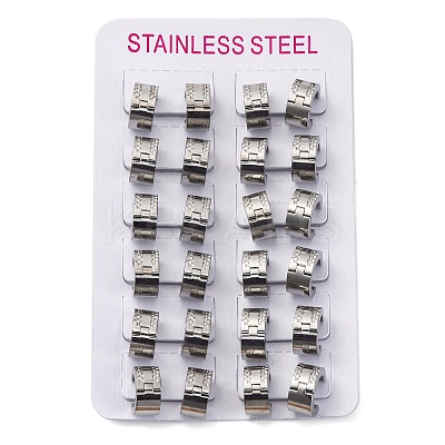 304 Stainless Steel Polishing effect Hoop Earrings EJEW-M001-16P-1