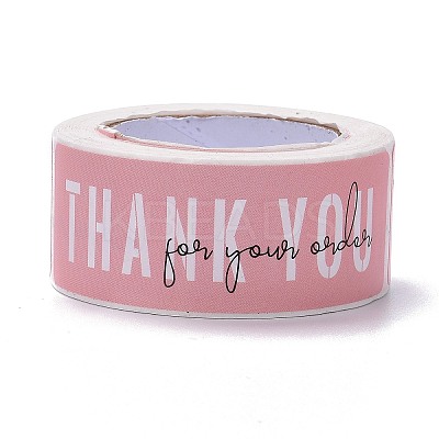 Pink Rectangle Paper Thank You Stickers LS-DIY-C042-07B-1