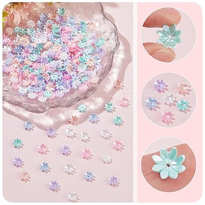 300Pcs 6 Colors Resin Imitation Pearl Bead Caps RESI-NB0001-91-1