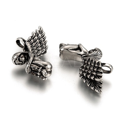 304 Stainless Steel Angel Pendants STAS-M202-02AS-1