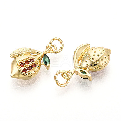 Brass Micro Pave Cubic Zirconia Pendants KK-N265-26G-1