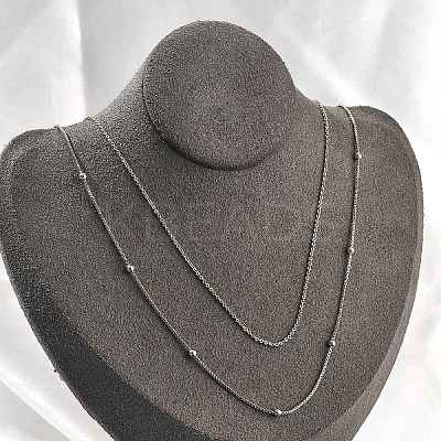 Brass Double Layer Necklaces NJEW-D302-52P-1
