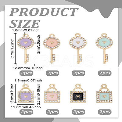 20Pcs 10 Styles Alloy Enamel Pendants ENAM-LP0002-42-1