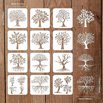 PET Hollow out Drawing Painting Stencils Sets for Kids Teen Boys Girls DIY-WH0172-752-1