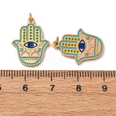 304 Stainless Steel Enamel Pendants X-STAS-U061-29G-1