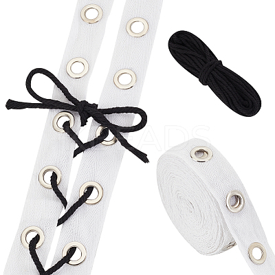 5 Yards Cotton Ribbons with Eyelet Rings OCOR-GA0001-77C-1