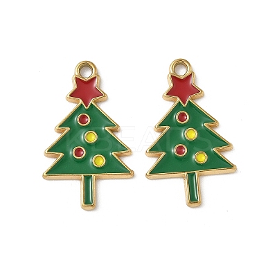 304 Stainless Steel Enamel Pendants STAS-L300-012G-28-1