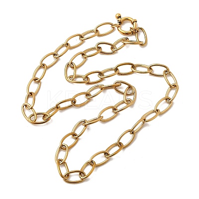 304 Stainless Steel Cable Chain Necklaces with Spring Ring Clasps for Women X-NJEW-Z091-09G-1
