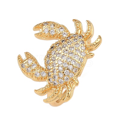 Brass Micro Pave Cubic Zirconia Cuff Rings RJEW-C145-01C-G-1