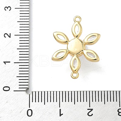 Brass Pave Cubic Zirconia Connector Charms KK-P342-04G-1