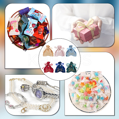 6 Sets 6 Colors Velvet Jewelry Drawstring Gift Bags ABAG-BC0001-46-1