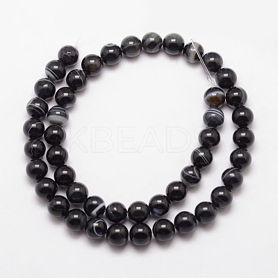Natural Black Agate Bead Strands LS-G-K166-13-10mm-05-1