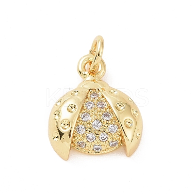 Brass Micro Pave Cubic Zirconia Charms X-KK-C012-44G-1