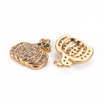 Autumn Theme Brass Micro Pave Cubic Zirconia Charms LS-KK-S360-138A-NF-1
