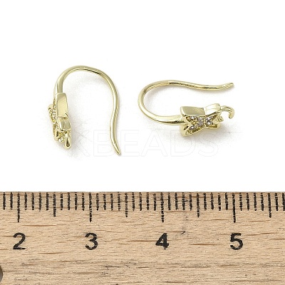 Brass Micro Pave Cubic Zirconia Earring Hooks KK-C048-13H-G-1