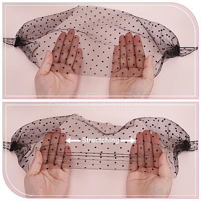 Polyester Lace Face Veil Mask AJEW-WH0518-72-1
